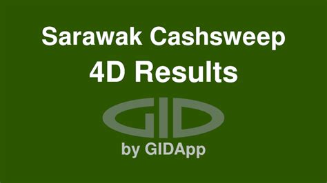 4D Results Today Sarawak Special Cashsweep .